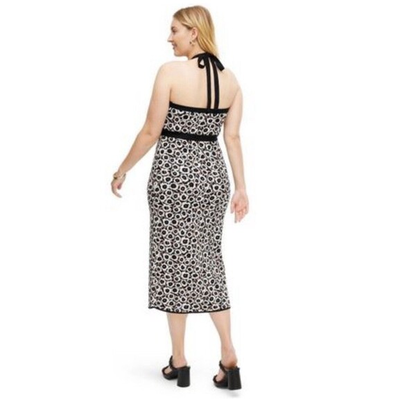 Diane Von Furstenburg x Target Dress Womens Plus Size 2X Poppy Knit Maxi Halter - Picture 2 of 12